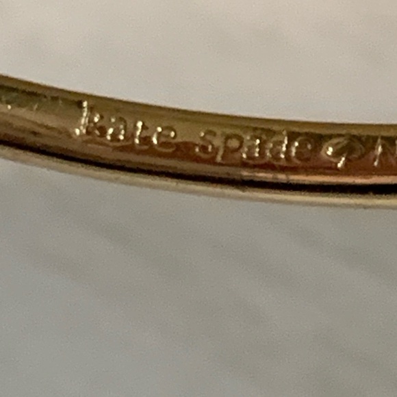 Kate Spade Something Blue Gold Bangle Bracelet with Turquoise Charm - Picture 9 of 9
